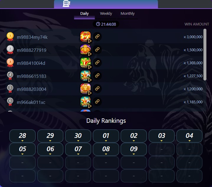 🏆 စလော့ဂိမ်း ပြိုင်ပွဲ(m9asia)  🏆